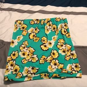 Bright light green floral tube top